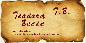 Teodora Becić vizit kartica